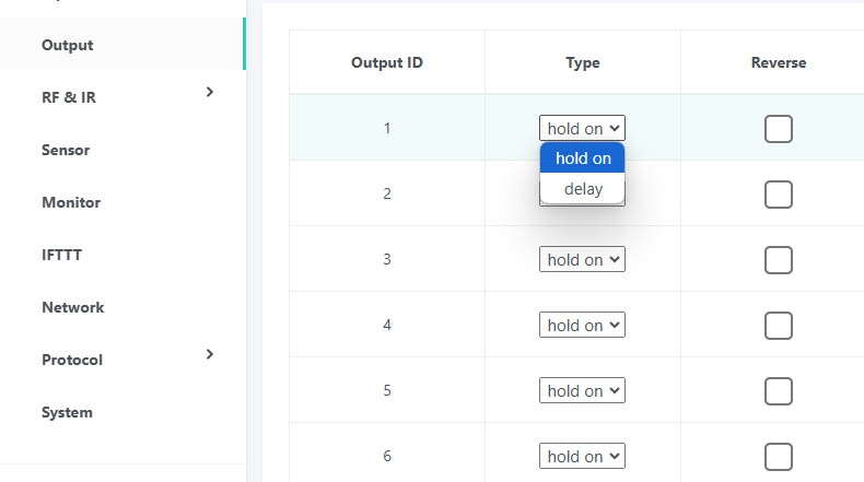 output type