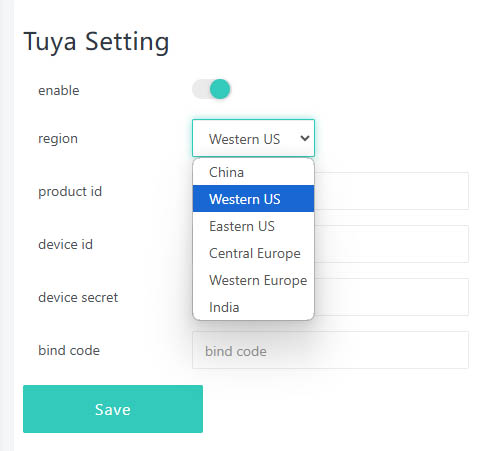 tuya cloud server